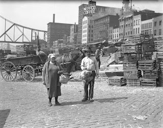 Buying chickens downtown, 1929, Pittsburgh
