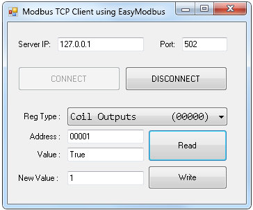 Modbus TCP Client using EasyModbus - HadiSCADA