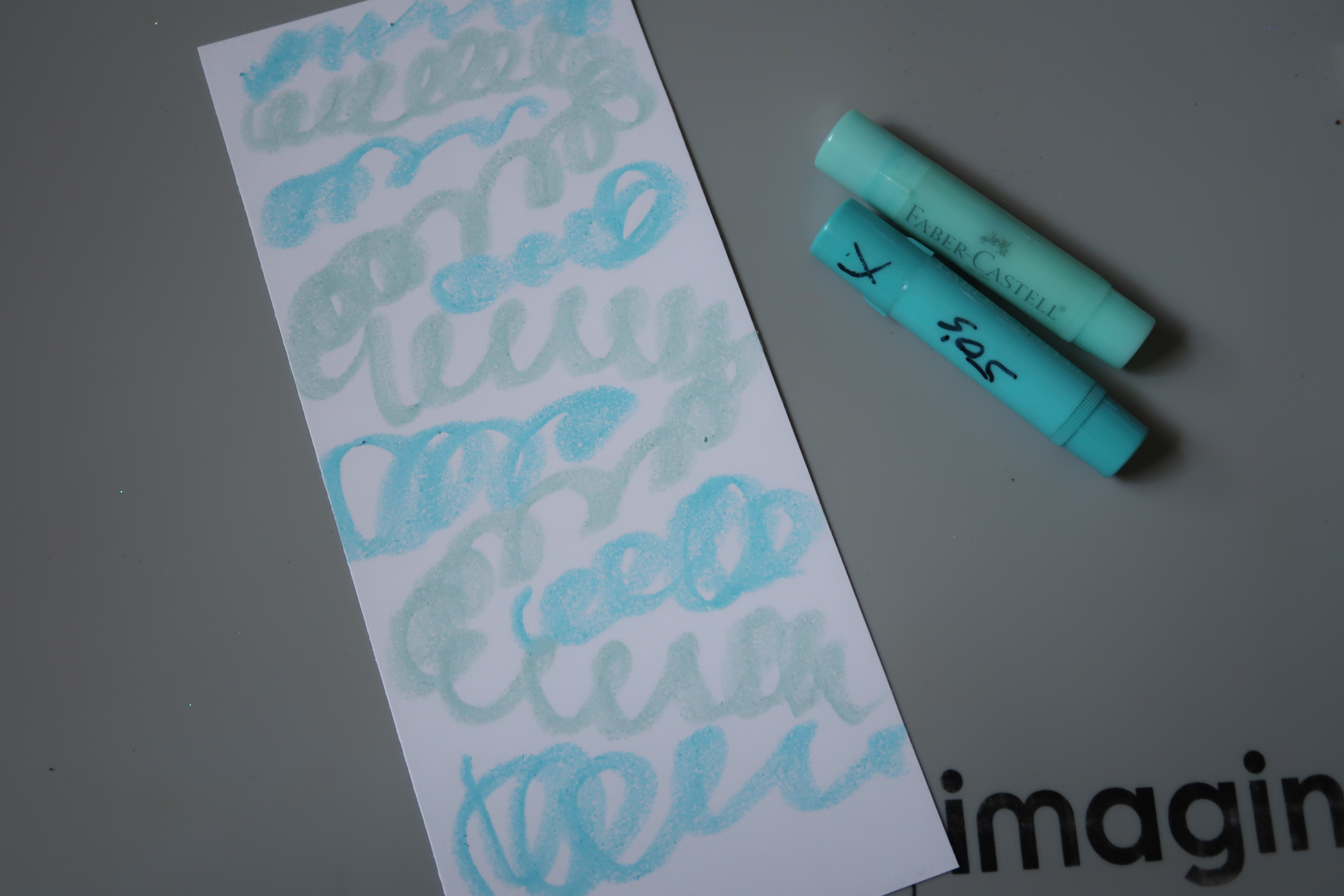 Ink Stains Art Crayons, Watercolor Pastels, Gelatos...Slimline Card