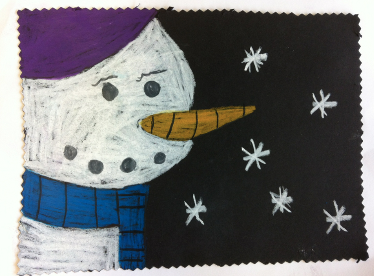 Sur le chemin de l'école Bonhomme de neige