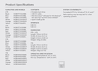 Product specifications sheet