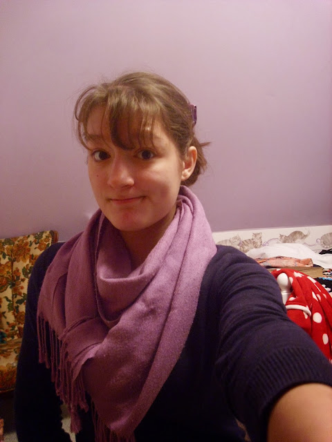 Cardigan and scarf outfit selfie ll Young Yankee Lady