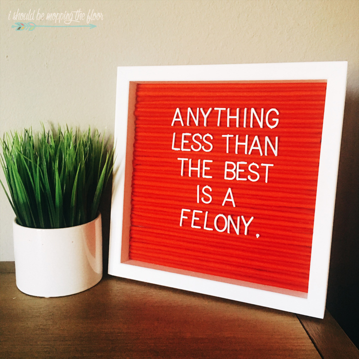 i should be mopping the floor DIY Letter Board