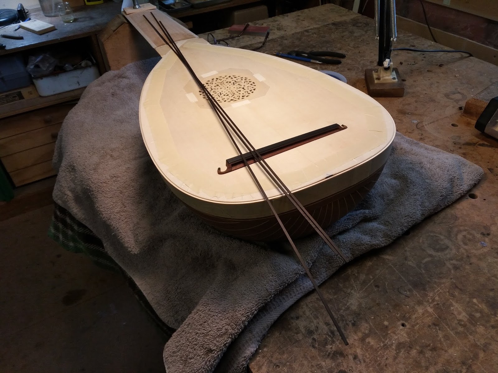 The Lute's Progress, Building a 13 Course Lute, Start to Finish, 14 Soundboard Details in Ebony