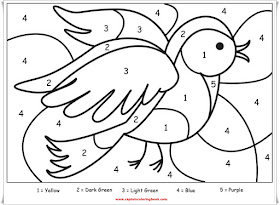 Coloring Page: Color By Number Animal-Free printable