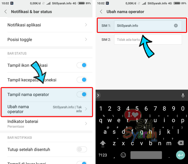 cara ubah nama operator di Android Xiaomi