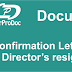 Confirmation Letter about Director's resignation