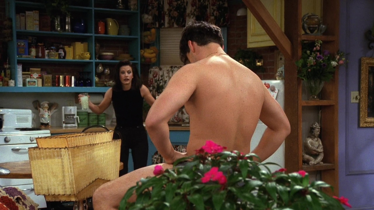 Matt LeBlanc shirtless in Friends 3-06 "The One with the Flashback&quo...