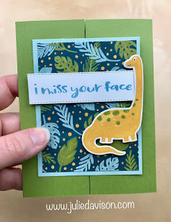 FREE Online Class: Stampin' Up! #ShareSunshine Covid-19 Product Giveback #stampinup #sudifferencemaker ~ 12 Quick & Easy Fun Fold Cards featuring Dinoroar Designer Paper ~ www.juliedavison.com