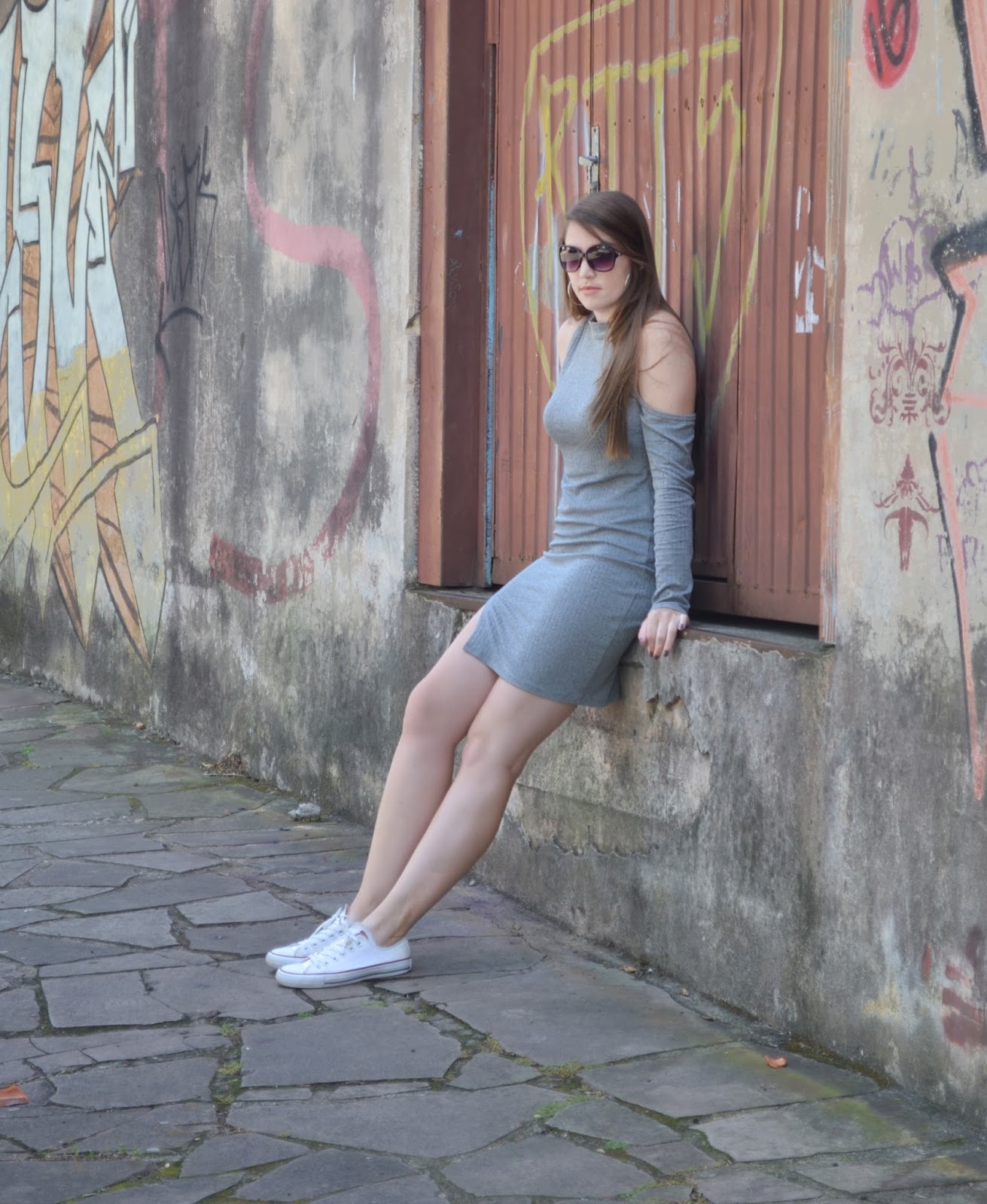 All Star Vestido Canelado Com Tenis Branco Vestido Canelado Com