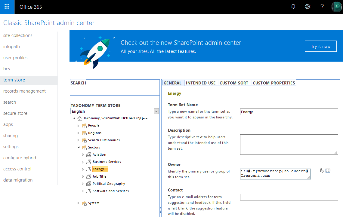 SharePoint Online Change Term Set Owner using PowerShell SharePoint
