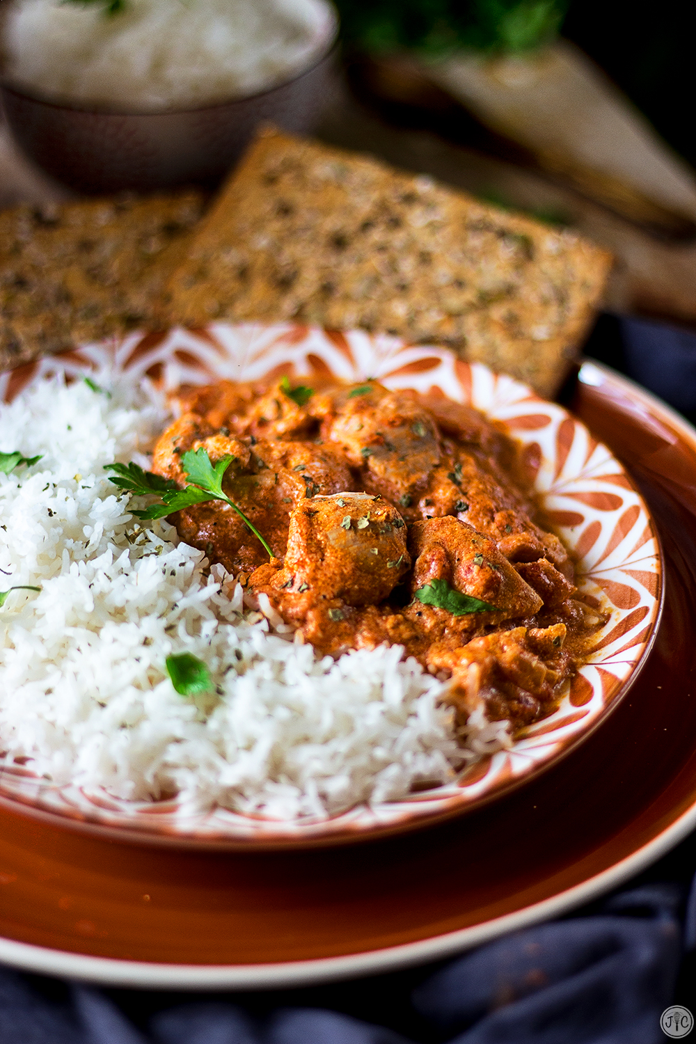 Arroz basmati especiado con pollo mantequilla o butter chicken