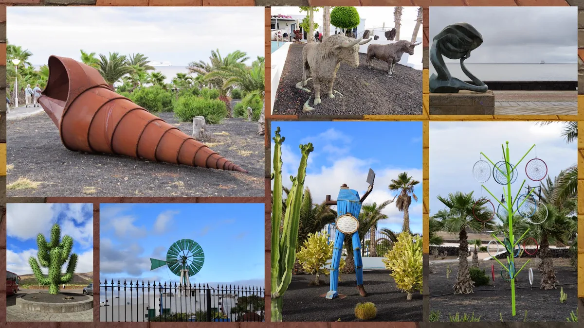 Sculptures on Lanzarote in January