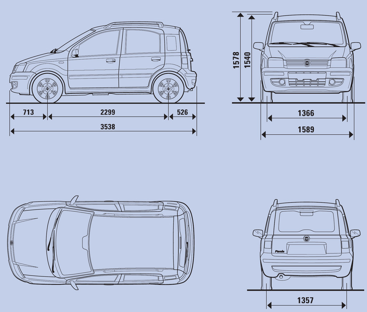 Fiat Panda Dimensions