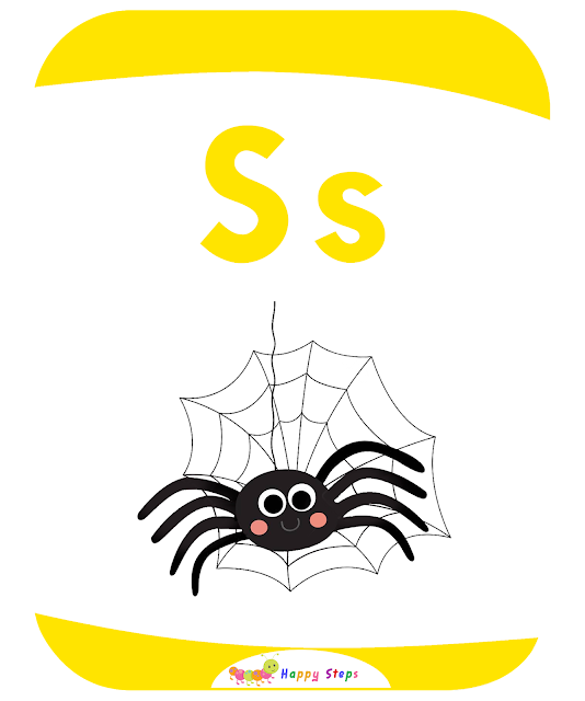 Letter -S-  spider  Flashcards