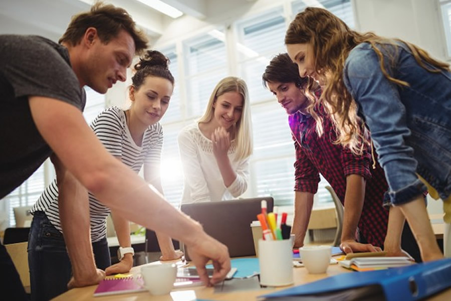 Teamwork: entrepreneurs trying to find solutions