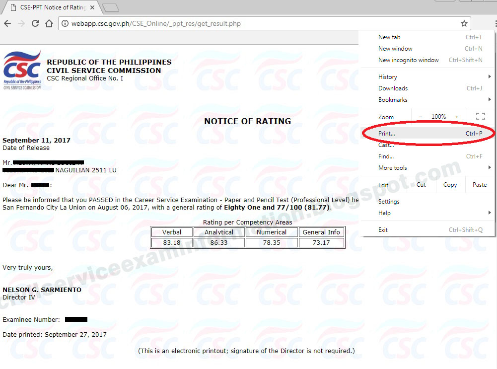 Civil Service Exam PH EXAM RESULTS OCSERGS Online Career Service