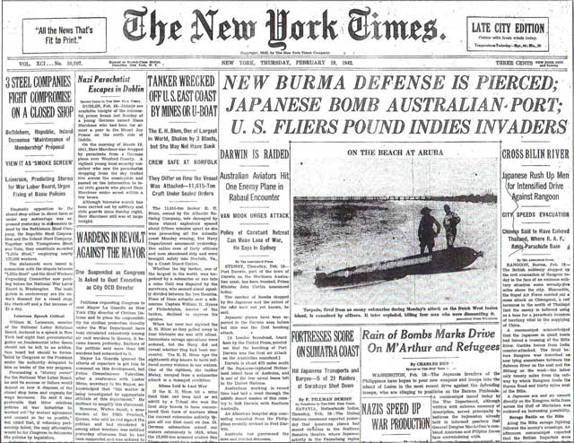 New York Times, 19 February 1942 worldwartwo.filminspector.com