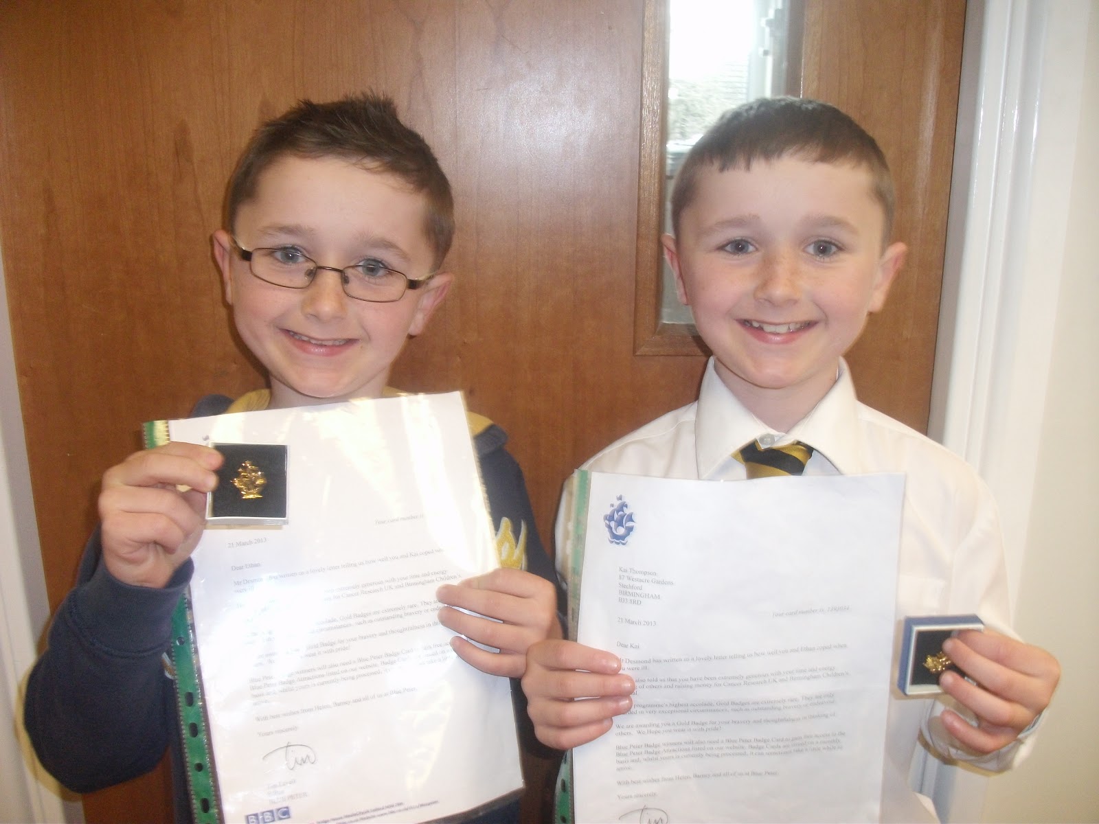 to Y4W Amazing Gold Blue Peter Badges!