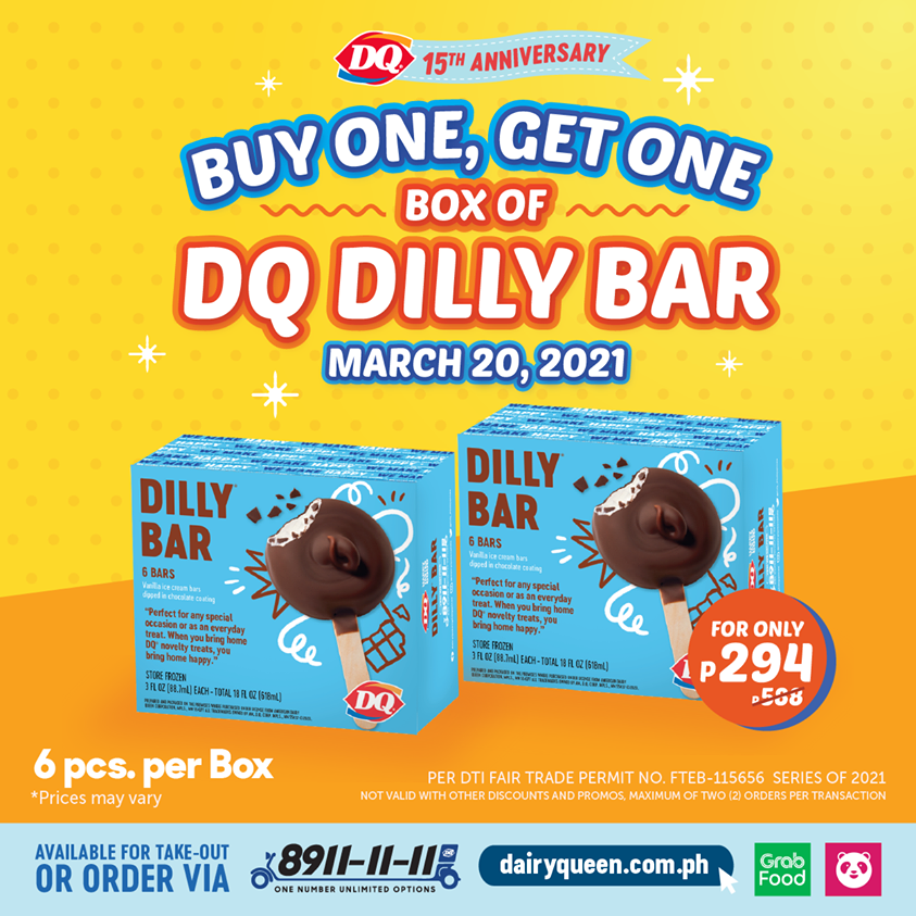 Manila Shopper Dairy Queen Buy1 Get1 Dilly Bar Promo Mar 20 2021