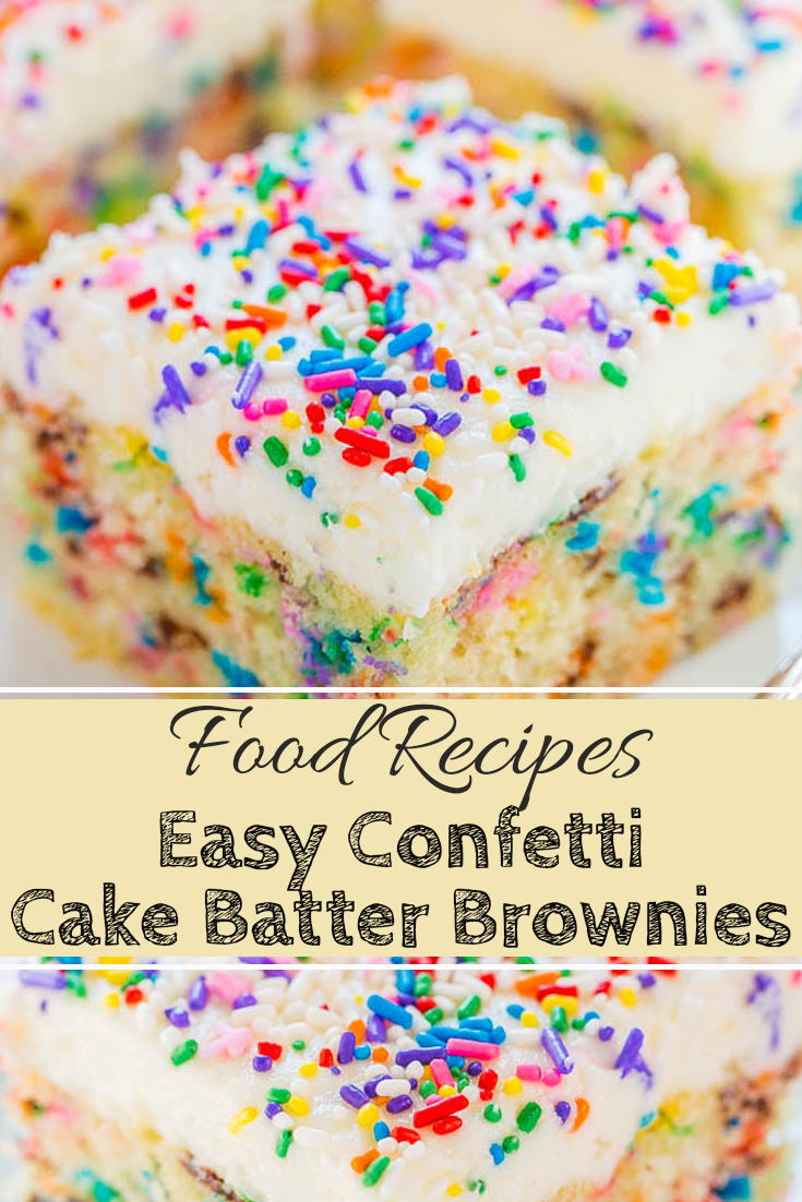 Easy Confetti Cake Batter Brownies - Healthy Food