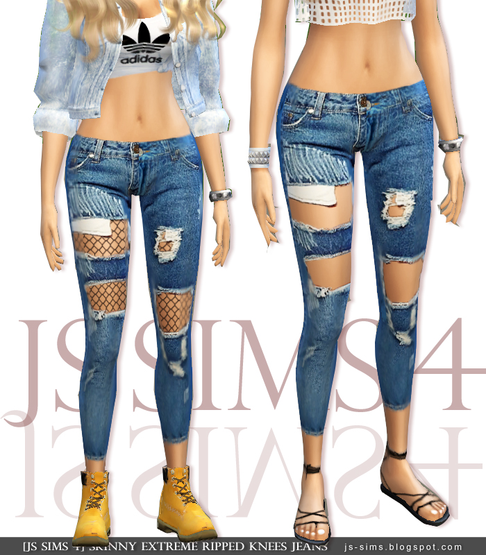 Sims 4 CC's The Best Ripped Skinny Jeans for Females by JS Sims 4