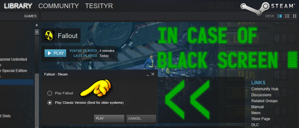 fallout steam black screen fallout steam black screen