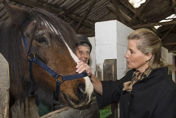 The Countess of Wessex during a visit to Remus Memorial Horse Sanctuary