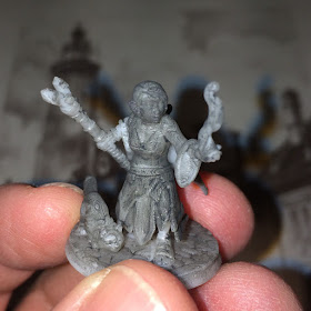 Halfling Sorceress printed with the Plastic option