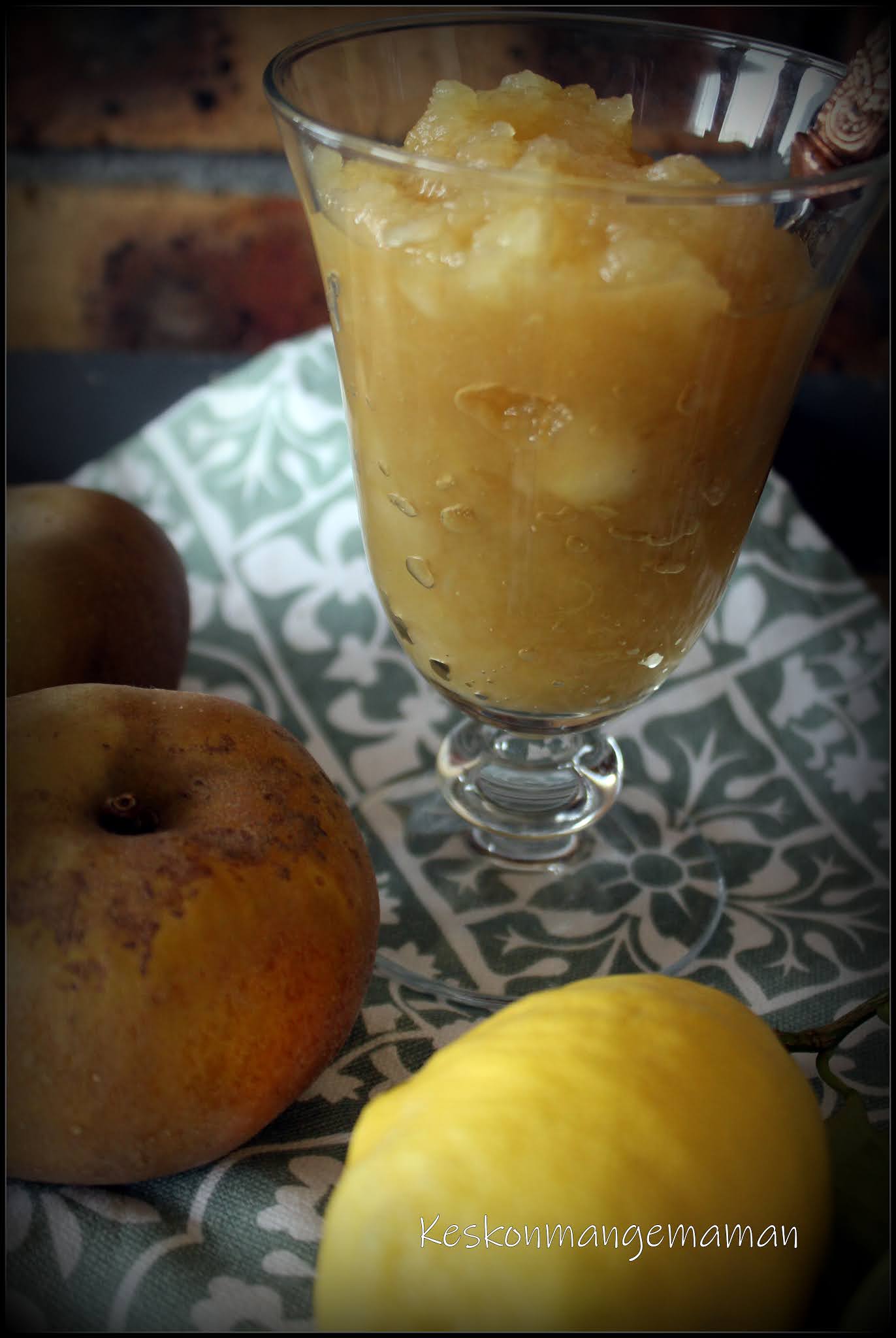 Keskonmangemaman? CMUM , pomme ou poires , compote de pommes au citron