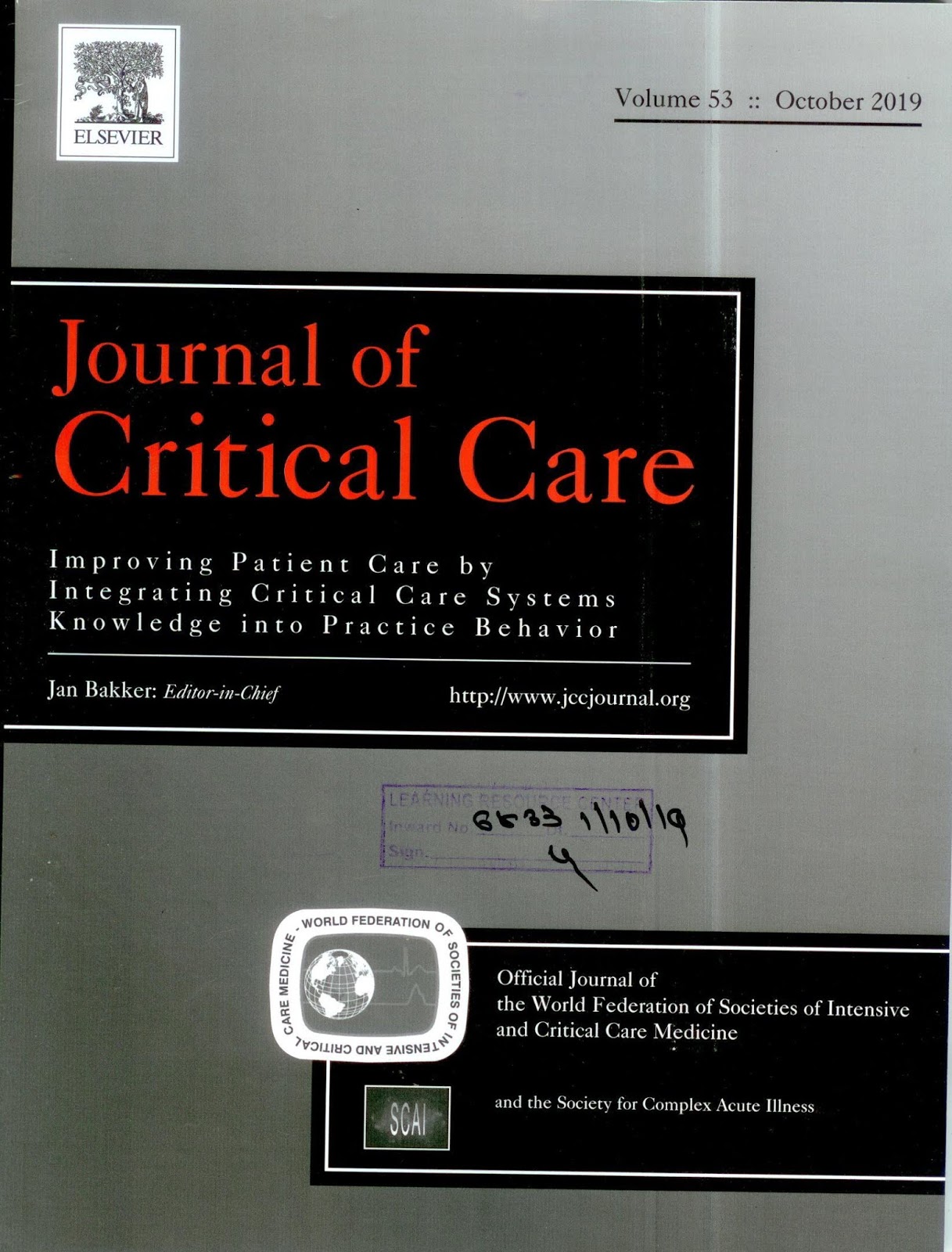 https://www.sciencedirect.com/journal/journal-of-critical-care/vol/53/suppl/C