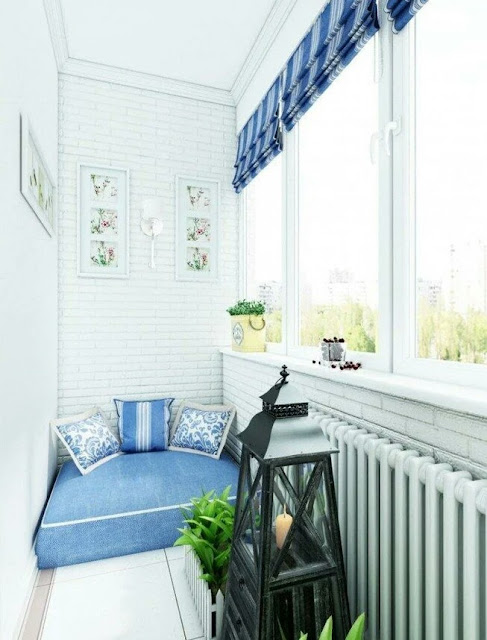 Provence-style curtains for a balcony or loggia