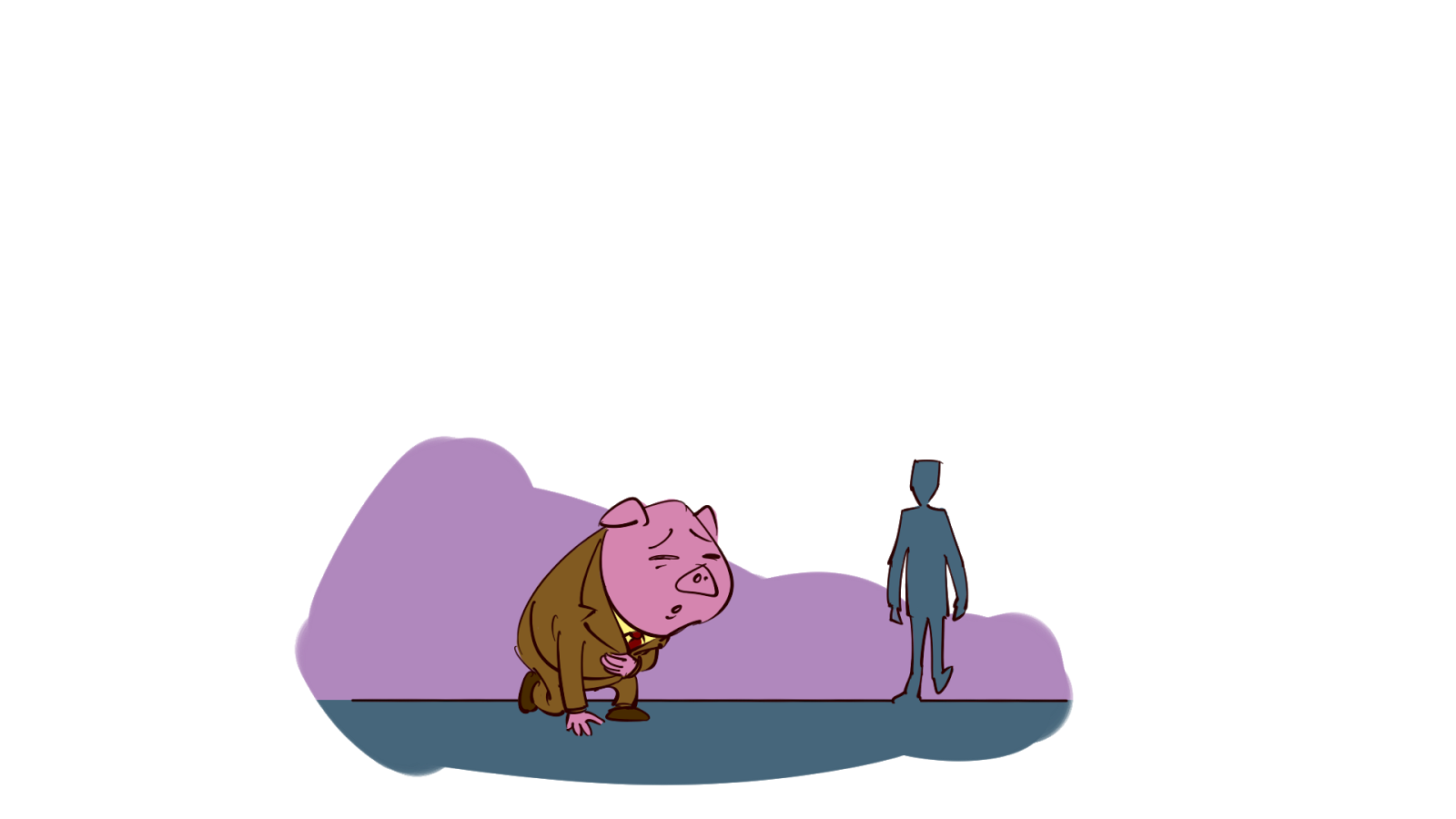 children's tv app cartoon pig hurt and stranger illustration