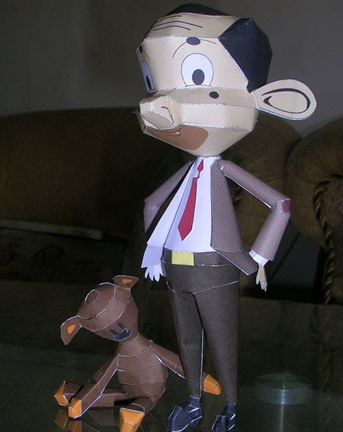 Mr. Bean and Teddy Papercraft | Paperized Crafts