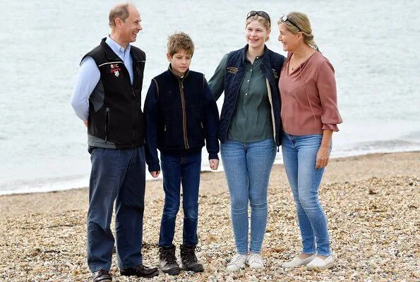 The Earl and Countess of Wessex, Lady Louise Windsor and James, Viscount Severn took part in Great British September Clean on Southsea Beach