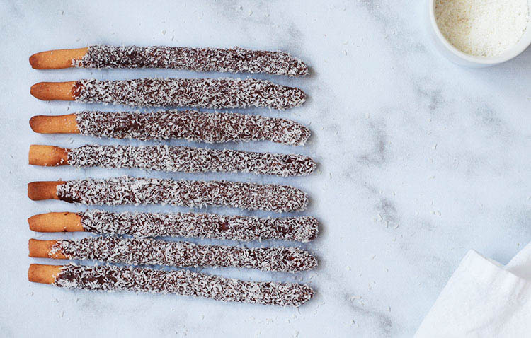 Recette des mikados chocolat coco