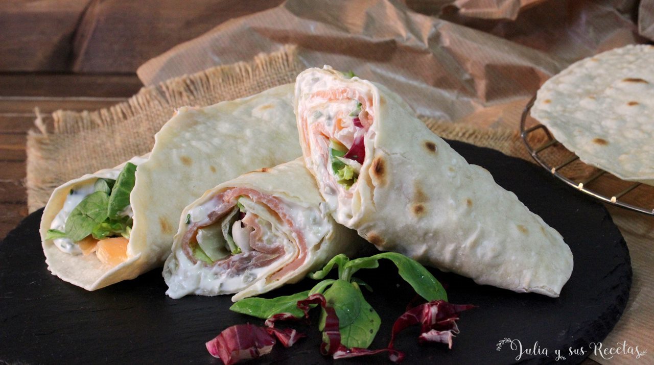 JULIA Y SUS RECETAS Wraps de salmón ahumado
