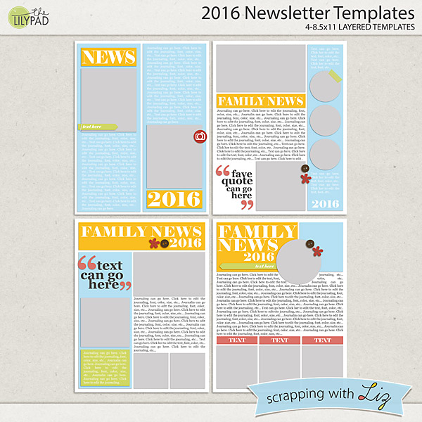 scrapping with liz 2016 newsletter templates and 60 off select family newsletter templates