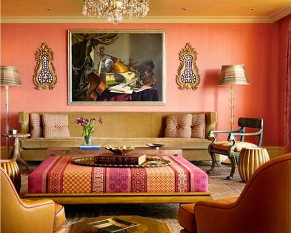 Modern orange color in the living room?