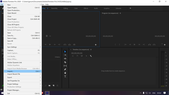 Videobestand importeren in Premiere Pro