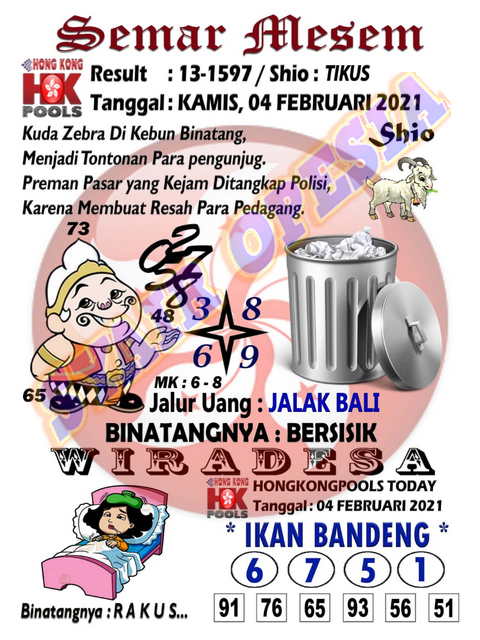 Syair Harian Hk 4 Februari 2021 Kode Syair Sgp Hk Sd Motesia