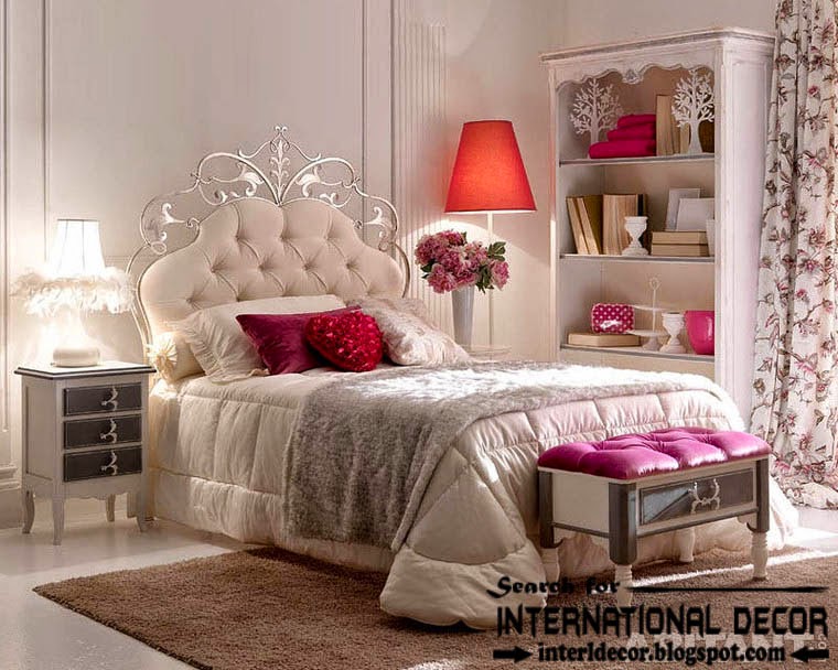 luxury Italian wrought iron bed with tufted headboard 2015 for guest bedroom