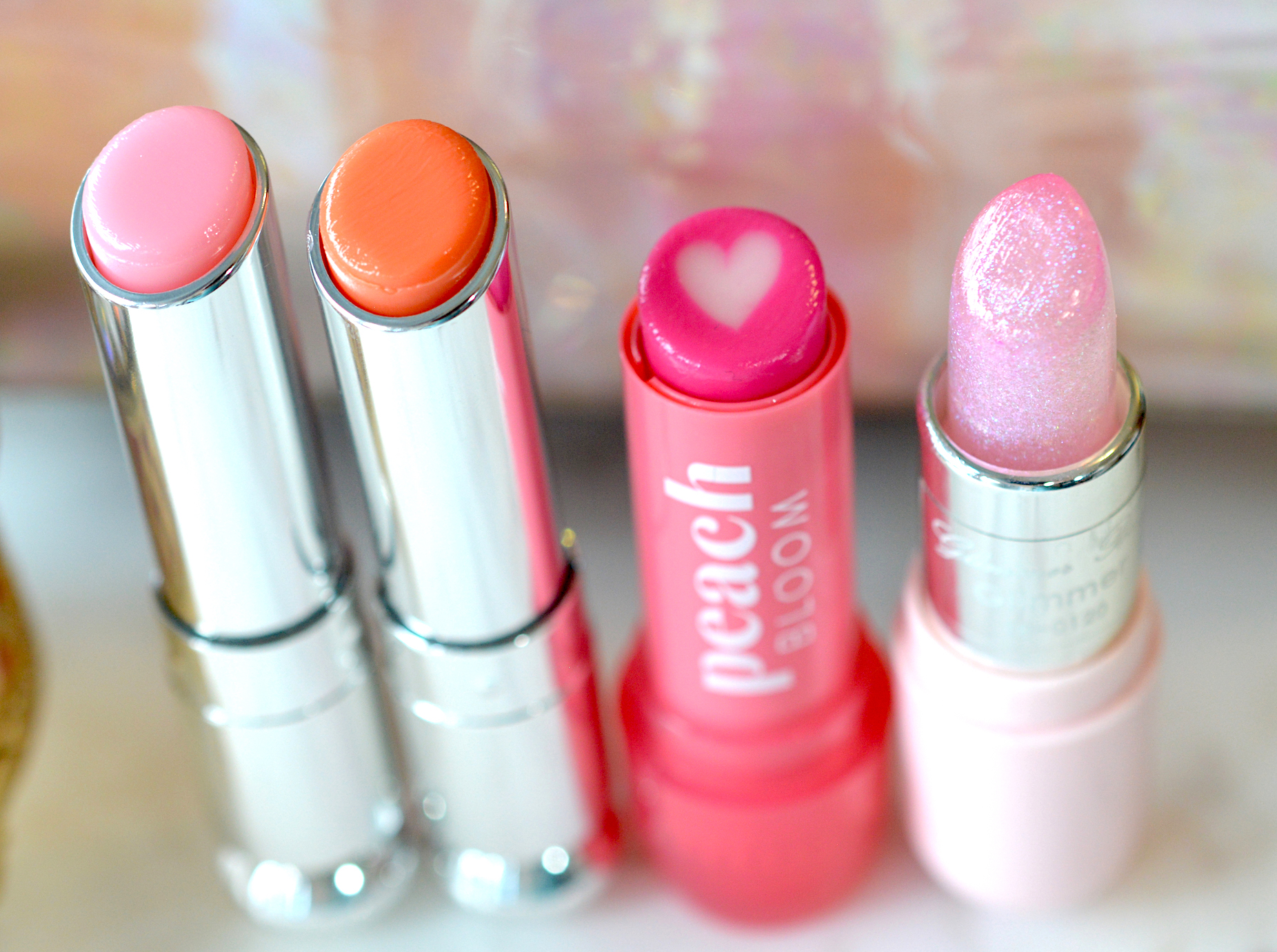 Glossy Pink Lip Balm Comparison