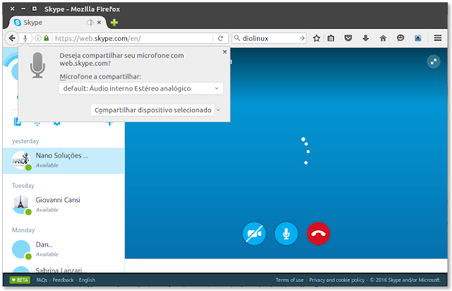 Como fazer vídeo chamadas pelo Skype Web no Linux Web%2Bskype%2Bno%2BLinux