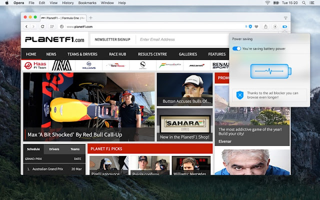 Opera Web Browser for OS X Gains New Power Saving Mode