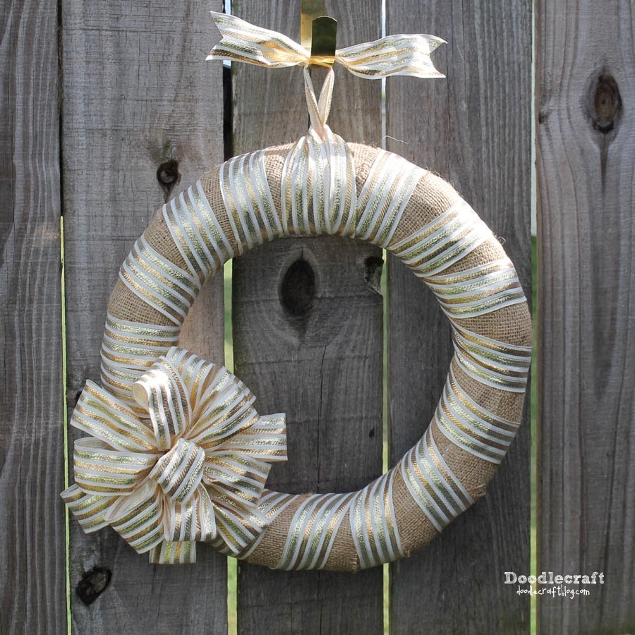 Ribbon and Burlap Wreath!