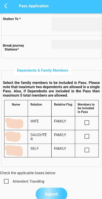 hrms pass pto - select family members for pass pto
