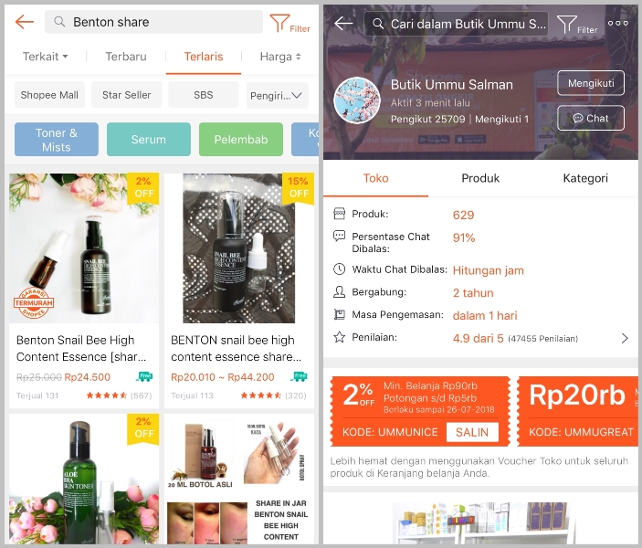 olshop skincare korea original di shopee