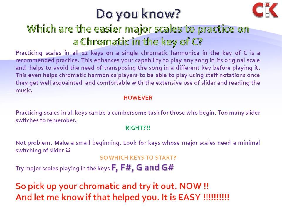 CK's Harmonica Blog Which are the easy major scales to practice on a C