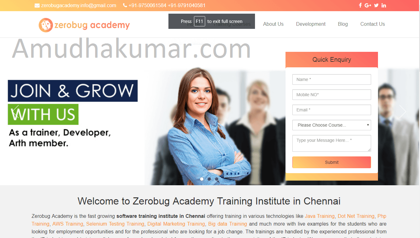 ZeroBug Academy Digital Marketing Training in Chennai - Amudhakumar